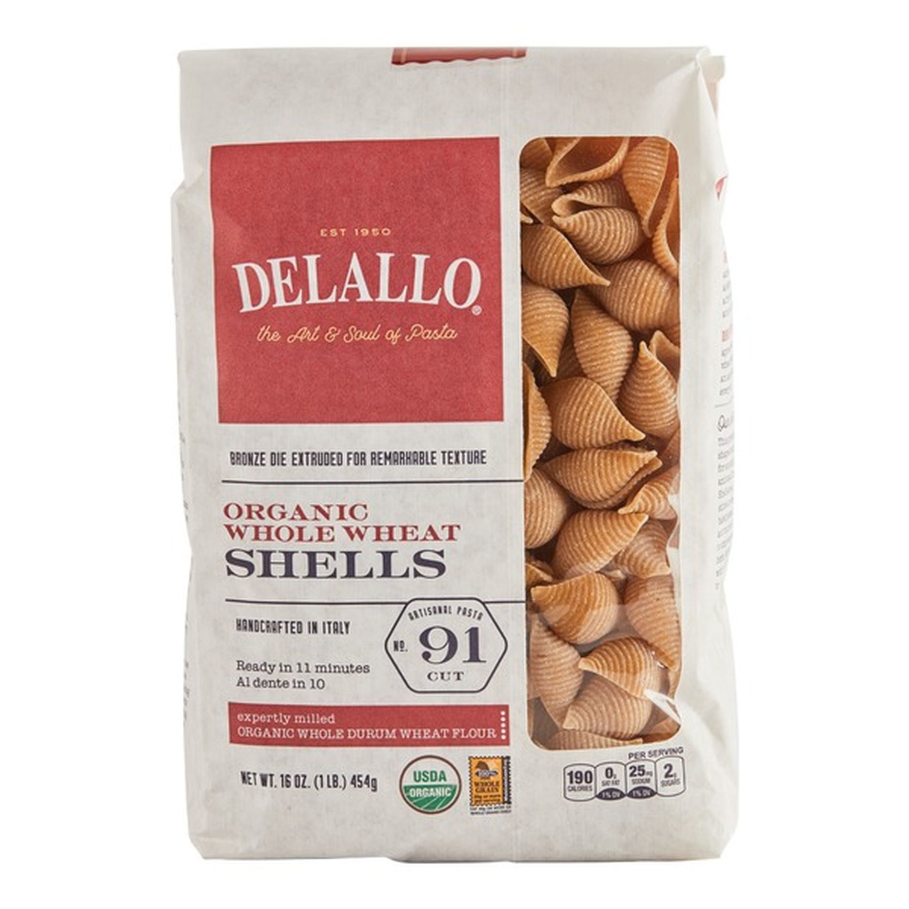 DeLallo Organic Whole Wheat Shells 91 (16 oz) Delivery or Pickup Near Me Instacart