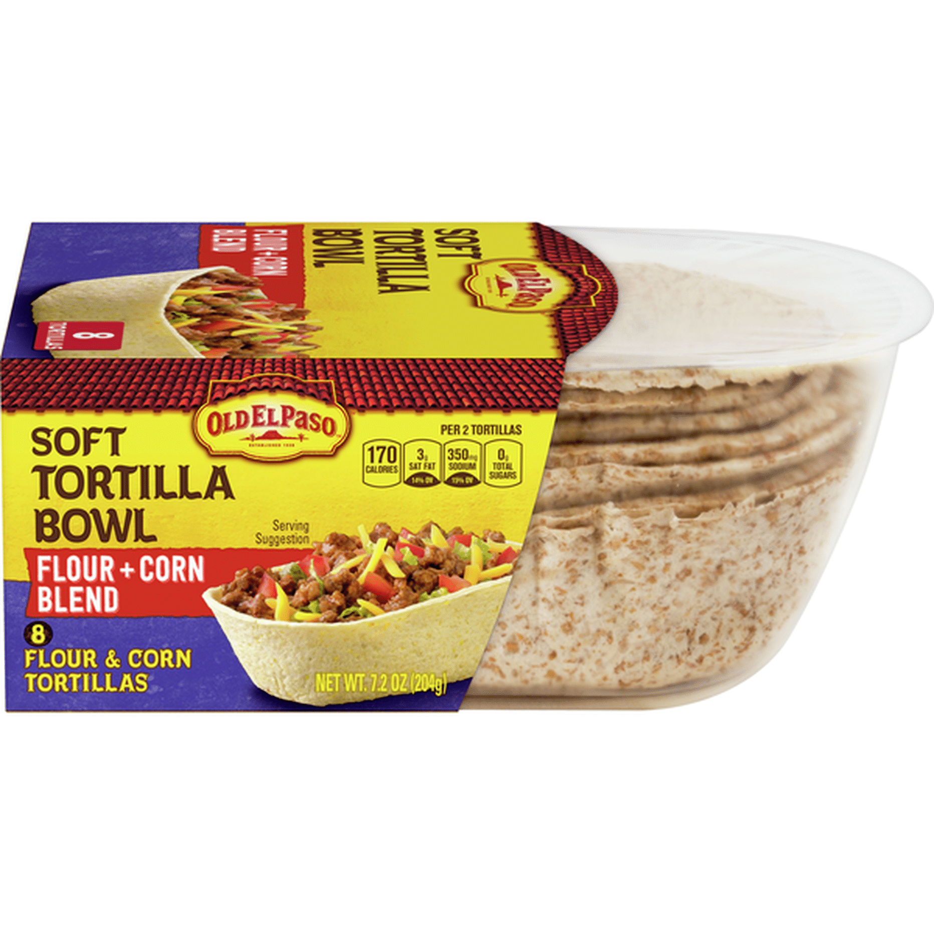 Old El Paso Soft Tortilla Bowl, Flour & Corn Blend, 8 Count