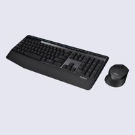 Logitech Black & Blue Wireless Combo MK345 Keyboard & Optical Mouse