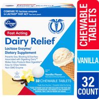 Kroger® Fast Acting Dairy Relief Lactase Enzyme Chewable Tablets Vanilla Flavored