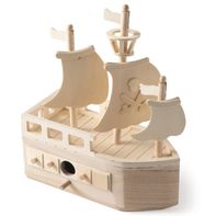 ArtMinds 11" Pirate Ship Wooden Birdhouse