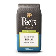 Peet's Coffee Decaf Big Bang, Dark Roast Ground Coffee, Bag