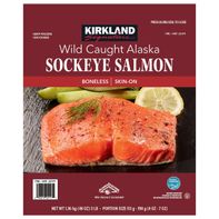 Kirkland Signature Wild Alaskan Sockeye Salmon, 5 oz - 7 oz Portion, 3 lbs