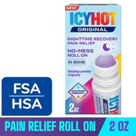 Icy Hot Original Pain Relief Nighttime Recovery No-Mess Roll-On Applicator With Menthol 8%