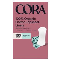 Cora 100% Organic Cotton Topsheet Liners, 160-count