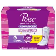 Poise Advanced Ultimate Absorbency Long Pads, 108-count