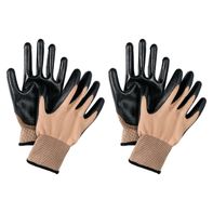 Gardenline Gardening Gloves 2pk, Nitrile Tan, M