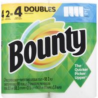 Bounty Paper Towels, White, Select-A-Size, Double Rolls, 2-Ply