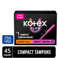 U by Kotex Tampons, Click, Compact, Super Plus Absorbency 45 Count