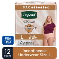 Depend Silhouette Adult Incontinence & Postpartum Bladder Leak Underwear for Women