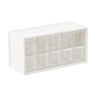 10-Drawer Medium Stackable Craft Organizer - White & Clear - 14-7/8" x 6-1/8" x 7-3/8"