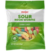 Meijer Sour Neon Worms Premium Gummi Candy