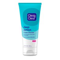 Clean & Clear Oil-Free Deep Action Cream Face Wash Cooling Face Cleanser with Pro-Vitamin B5 & BHA