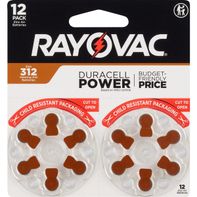 RAYOVAC Duracell Power Hearing Aid Zinc Air 312 Batteries