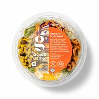 Good & Gather Santa Fe- Style Iceberg & Green Leaf Lettuce Blend Chili Lime-seasoned Grilled White Meat Chicken Shredded Cheese Blend Fire-roasted Corn & Tri-colored Tortilla Strips With Salsa Ranch Dressing Salad
