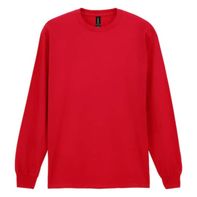 Gildan Adult Men's Ultra Cotton Long Sleeve Crew Neck T-Shirt - Red
