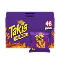 Takis Fuego 46 pc / 1 oz Multipack, Hot Chili Pepper & Lime Flavored Extreme Spicy Rolled Tortilla Chips