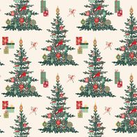 Punch Studio Retro Trees Wrapping Paper - White
