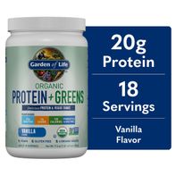 Garden of Life Organic Protein & Greens 20g Vegan Protein + 6 Veggies Vanilla Powder