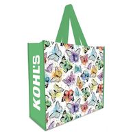 Watercolor Butterflies Large Reusable Tote Bag, Green