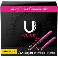 U by Kotex Click Compact Unscented Tampons, Regular