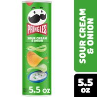 Pringles Sour Cream and Onion Potato Crisps, Lunch Snacks, 5.5 oz
