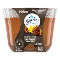 Glade Candle 3-Wick, Comforting Cashmere Woods Scent