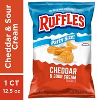 Ruffles Potato Chips, Cheddar & Sour Cream Flavored, Party Size