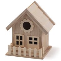 ArtMinds Wood Birdhouse With Fence - 7"