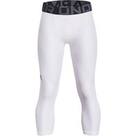 Under Armour Boys' HeatGear 3/4 Leggings - 100-White & Black - M