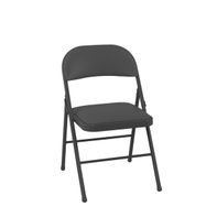 COSCO Black Metal Frame Padded Vinyl Seat Indoor/Outdoor Standard Folding Chair 250-lb Weight Cap