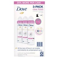 Dove Advanced Care Aluminum Chlorohydrate Antiperspirant Deodorant Invisible Dry Spray Clear Finish