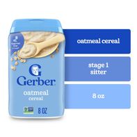 Gerber Stage 1 Baby Food Baby Oatmeal Cereal 8g Whole Grains Infant Cereal