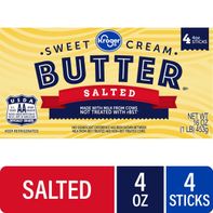 KROGER 4/4 oz Elgin Stick of USDA Grade AA Salted Butter 1 lb