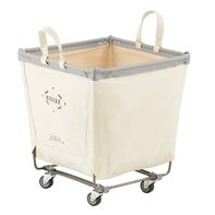 Square Steele Canvas Laundry Cart - Natural & Grey - 18" sq. x 20-1/4" h