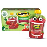 Mott's No Sugar Added Strawberry Applesauce Clear Pouches