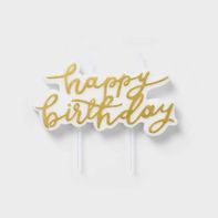 Spritz Happy Birthday Candle - Gold