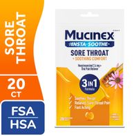 Mucinex InstaSoothe Medicated Cough Drops for Sore Throat and Cough Relief Honey & Echinacea-20 ct