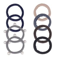Emberly 8-pk. Fabric Pony O's With Pearl Accents, Blue
