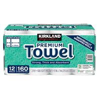 Kirkland Signature Paper Towels, 2-Ply, 160 Sheets, 12 Individually Wrapped Rolls