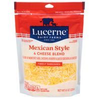 Lucerne Finely Shredded Cheese, Mexican Style, 4 Cheese Blend