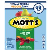 Mott's Fruit Flavored Snacks, Assorted Fruit, 0.8 oz, 90 ct