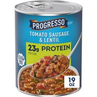 Progresso Protein Tomato Sausage and Lentil Gluten Free Canned Soup