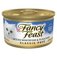 Purina Fancy Feast Ocean Whitefish and Tuna Feast Classic Grain Free Wet Cat Food Pate