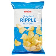 Meijer Potato Chips, Rippled, Original