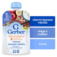 Gerber Fruit Grain Yogurt Puree Toddler Cherry Banana Vanilla