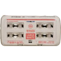 Food Lion Eggs, White, Large, 18 ct