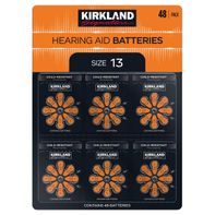 Kirkland Signature Hearing Aid Battery, Zinc Air, Size 13, 48-pack