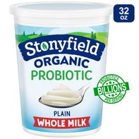 Stonyfield Organic Plain Whole Milk Probiotic Yogurt Container