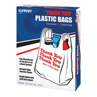 COSCO Plastic Shopping Bags - White & Red - 22"H x 11"W x 6-1/2"D